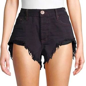 ONE TEASPOON Rollers Pure Black Denim Shorts NWT $168 sz 30